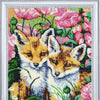 DIY Bead Embroidery Kit "Little Foxes" 13.4"x10.6" / 34.0x27.0 cm