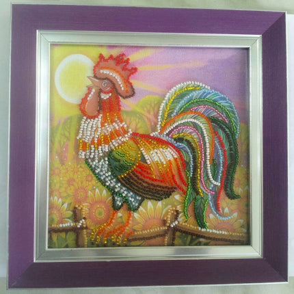 DIY Bead Embroidery Kit "Cockerel"  5.9"x5.9" / 15.0x15.0 cm