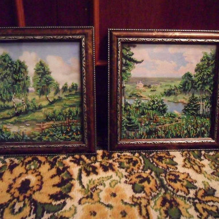 Canvas for bead embroidery "At the Edge" 7.9"x7.9" / 20.0x20.0 cm