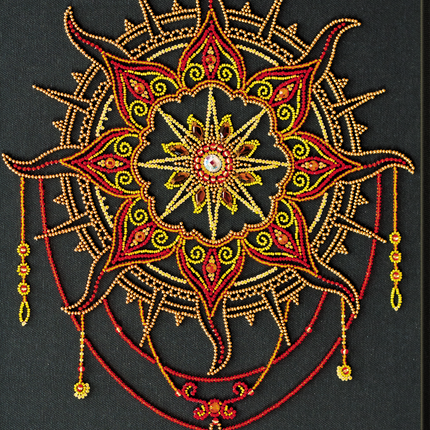 DIY Bead Embroidery Kit "Sunny pattern" 10.2"x13.0" / 26.0x33.0 cm