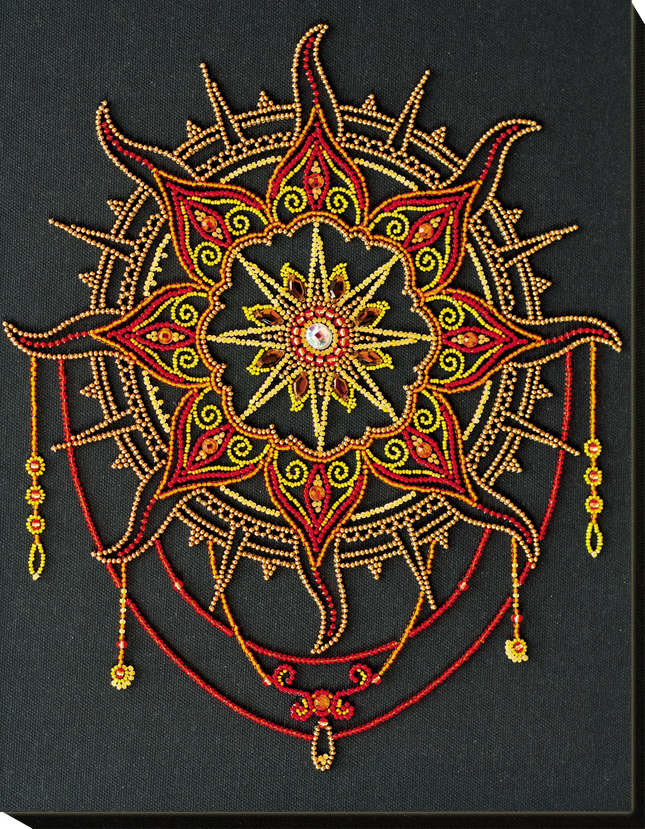DIY Bead Embroidery Kit "Sunny pattern" 10.2"x13.0" / 26.0x33.0 cm