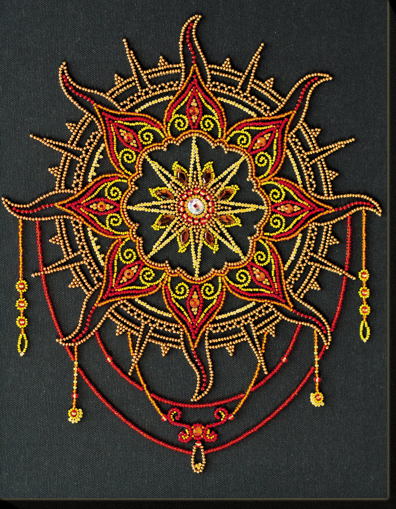 DIY Bead Embroidery Kit "Sunny pattern" 10.2"x13.0" / 26.0x33.0 cm