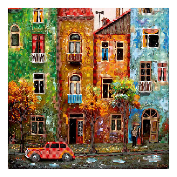 Canvas for bead embroidery "Color town" 11.8"x11.8" / 30.0x30.0 cm