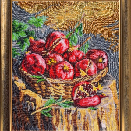 DIY Bead Embroidery Kit "Still-life with Pommegranate" 13.8"x10.6" (35.0x27.0 cm)