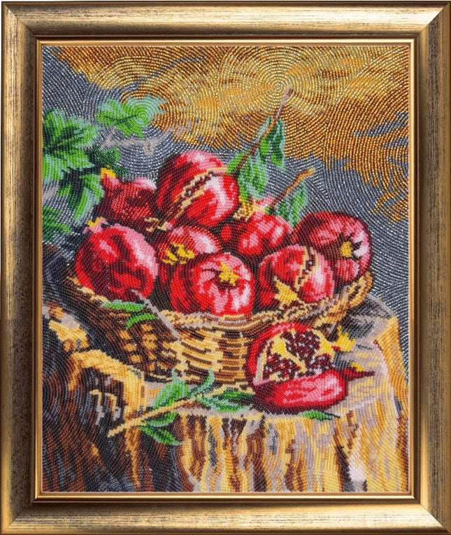 DIY Bead Embroidery Kit "Still-life with Pommegranate" 13.8"x10.6" (35.0x27.0 cm)