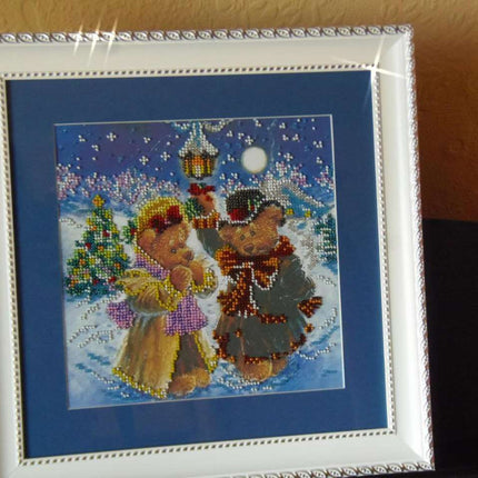 Canvas for bead embroidery "Magic Winter" 7.9"x7.9" / 20.0x20.0 cm