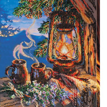 DIY Bead Embroidery Kit "High tea" 11.0"x13.8" / 28.0x35.0 cm
