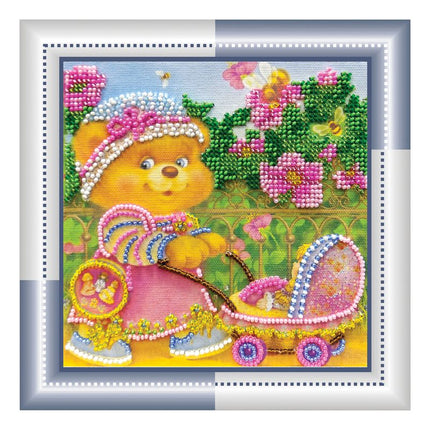 DIY Bead Embroidery Kit "Mothers and daughters"  5.9"x5.9" / 15.0x15.0 cm