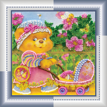 DIY Bead Embroidery Kit "Mothers and daughters"  5.9"x5.9" / 15.0x15.0 cm