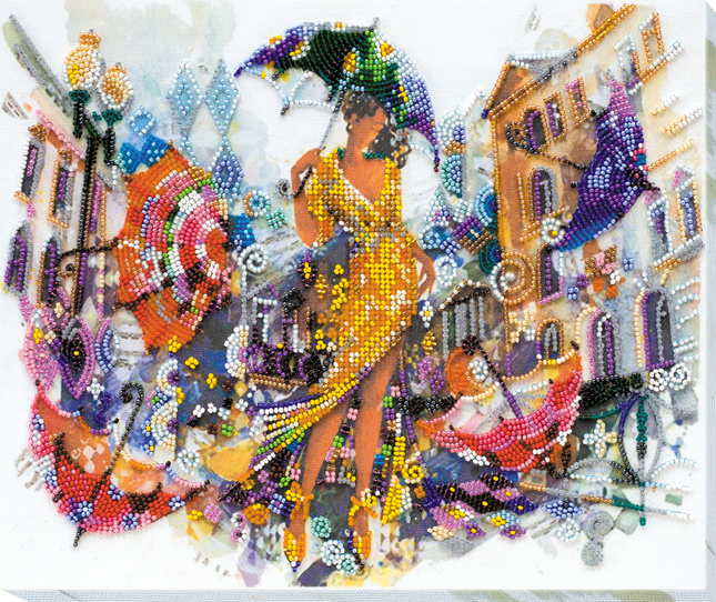 DIY Bead Embroidery Kit "Circle" 11.8"x9.8" / 30.0x25.0 cm