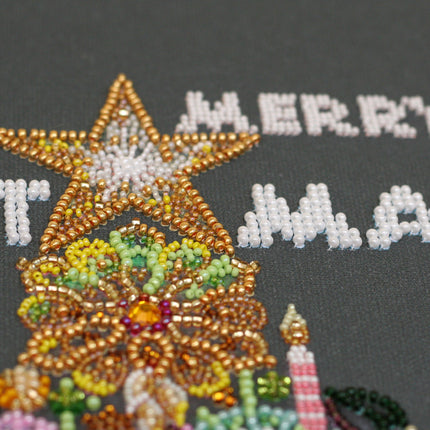 DIY Bead Embroidery Kit "Golden lights" 11.0"x15.0" / 28.0x38.0 cm