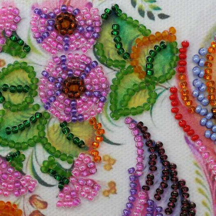 DIY Bead Embroidery Kit "Petricovs painting"  5.9"x5.9" / 15.0x15.0 cm