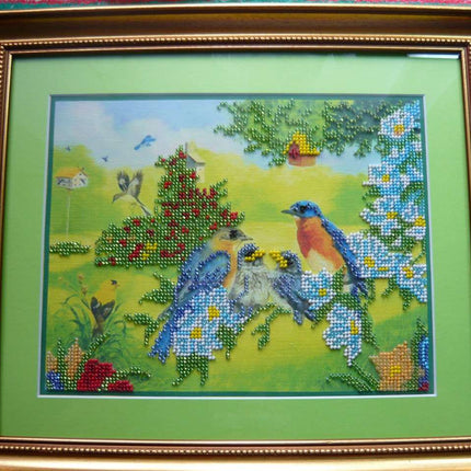 DIY Bead Embroidery Kit "Spring" 9.8"x7.9" / 25.0x20.0 cm