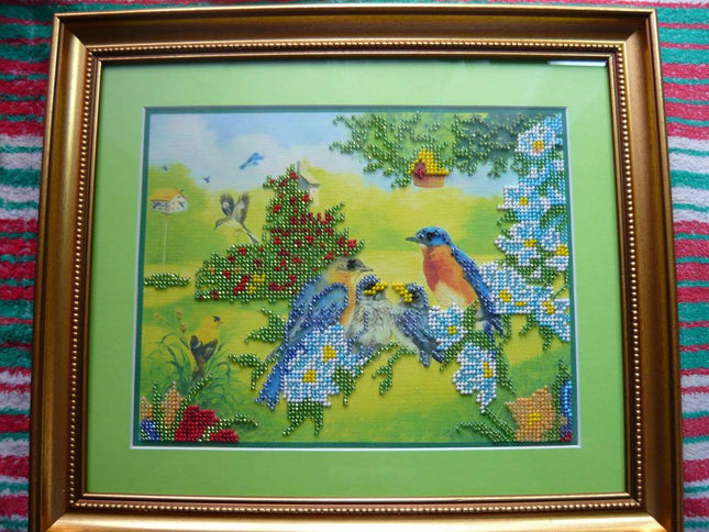 DIY Bead Embroidery Kit "Spring" 9.8"x7.9" / 25.0x20.0 cm