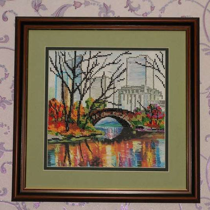 Canvas for bead embroidery "Reflection" 7.9"x7.9" / 20.0x20.0 cm