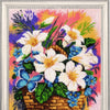 DIY Bead Embroidery Kit "Basket with Lillies" 13.4"x10.6" / 34.0x27.0 cm