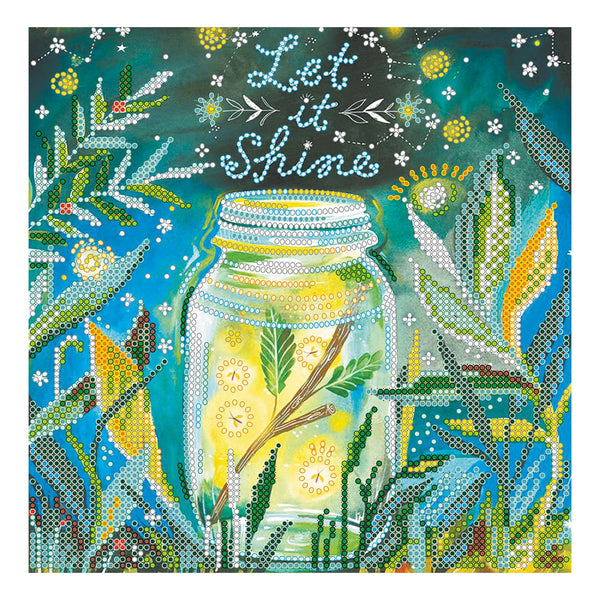 Canvas for bead embroidery "Let it shine" 7.9"x7.9" / 20.0x20.0 cm