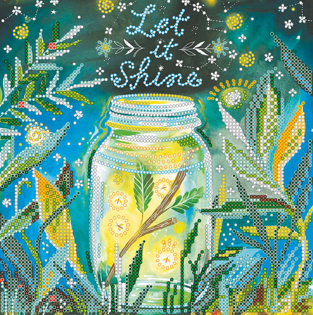 Canvas for bead embroidery "Let it shine" 7.9"x7.9" / 20.0x20.0 cm