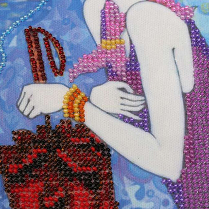 DIY Bead Embroidery Kit "Jazz age girls – 3" 11.8"x11.8" / 30.0x30.0 cm