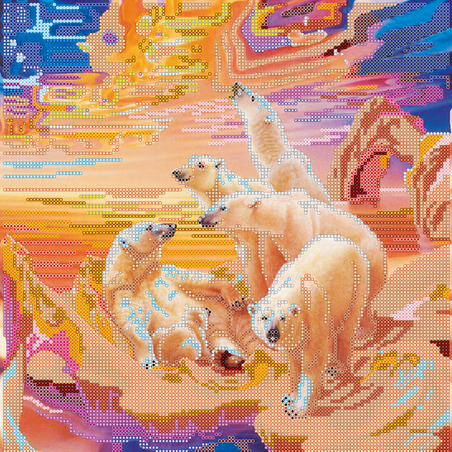 Canvas for bead embroidery "North sunsets" 11.8"x11.8" / 30.0x30.0 cm