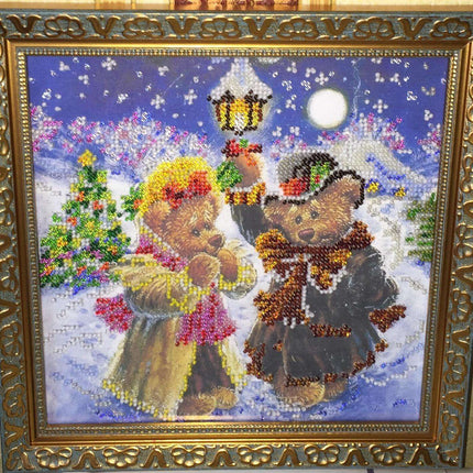 Canvas for bead embroidery "Magic Winter" 7.9"x7.9" / 20.0x20.0 cm