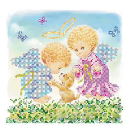 Canvas for bead embroidery "True friend" 7.9"x7.9" / 20.0x20.0 cm