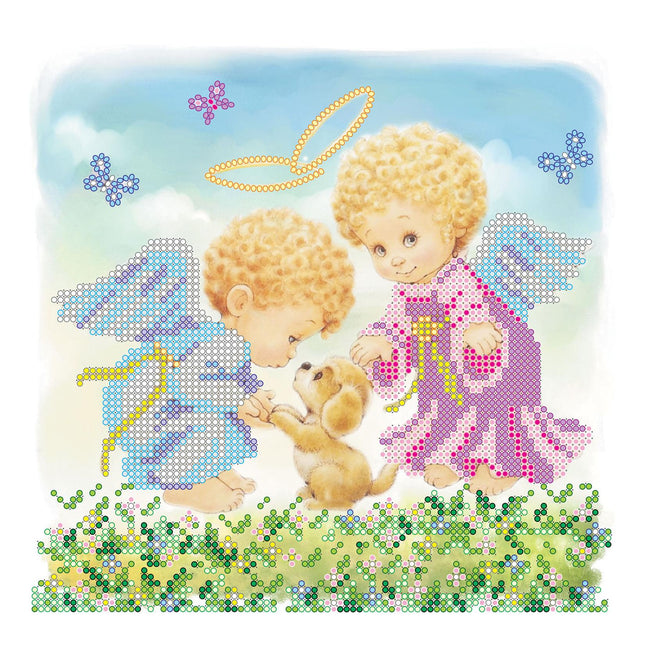 Canvas for bead embroidery "True friend" 7.9"x7.9" / 20.0x20.0 cm
