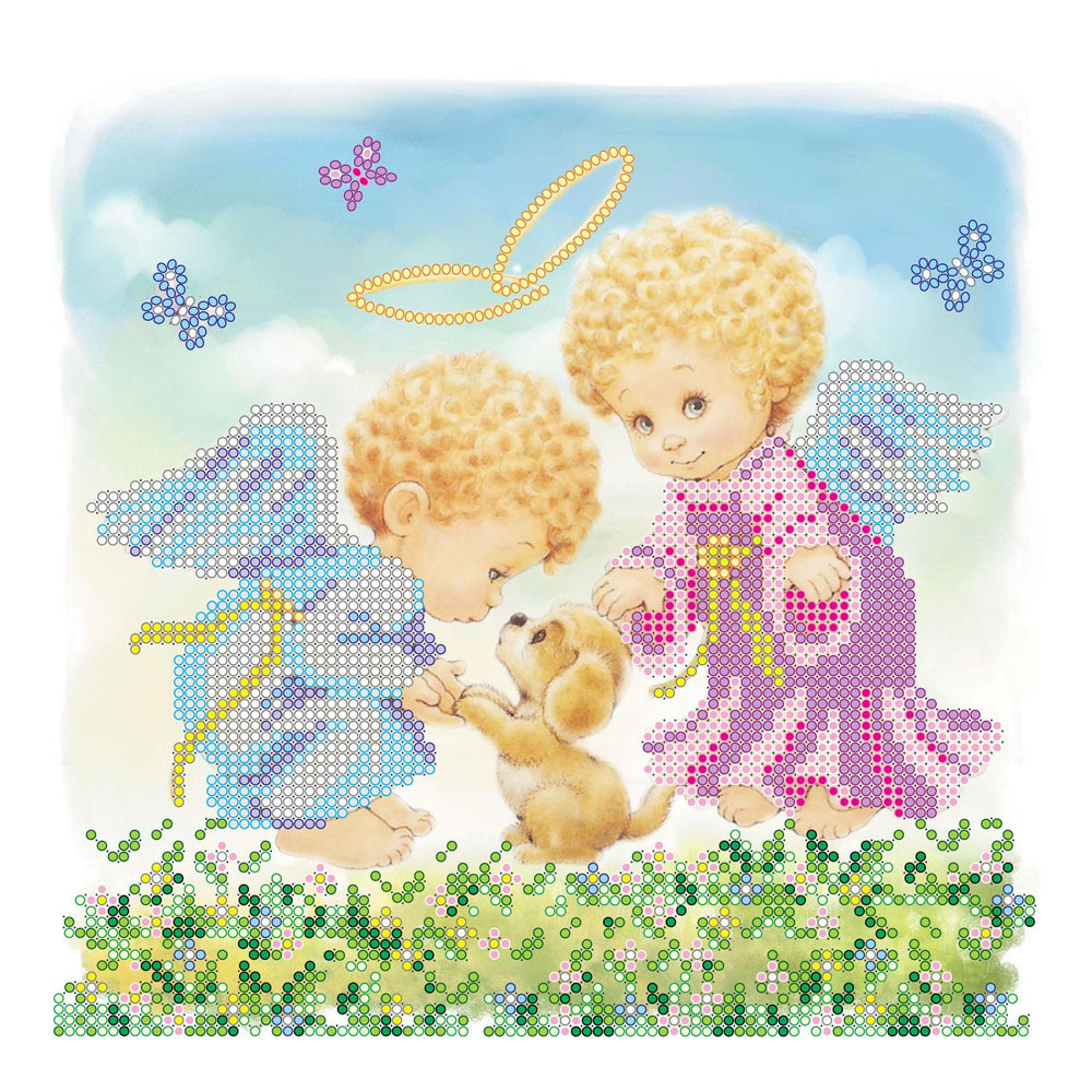 Canvas for bead embroidery "True friend" 7.9"x7.9" / 20.0x20.0 cm