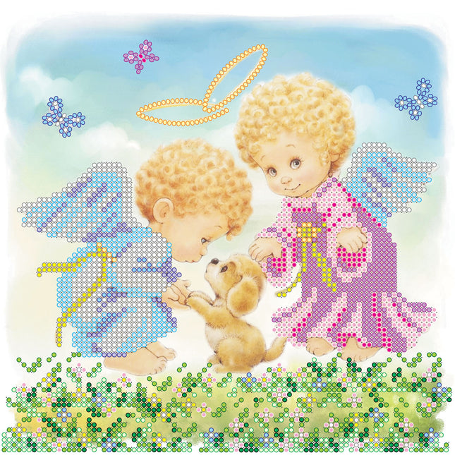 Canvas for bead embroidery "True friend" 7.9"x7.9" / 20.0x20.0 cm
