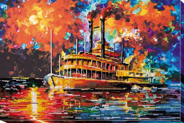 DIY Bead Embroidery Kit "Мotorship" 19.3"x11.8" / 49.0x30.0 cm
