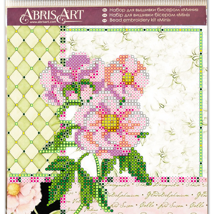 DIY Bead Embroidery Kit "Shabby chic"  5.9"x5.9" / 15.0x15.0 cm