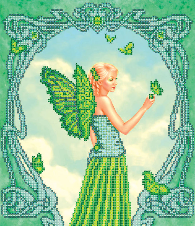Canvas for bead embroidery "Emerald" 10.2"x11.8" / 26.0x30.0 cm