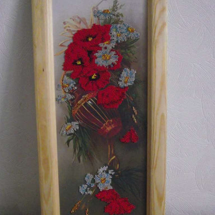 DIY Bead Embroidery Kit "Wild flowers" 6.7"x17.7" / 17.0x45.0 cm