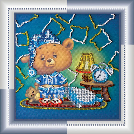 DIY Bead Embroidery Kit "Sleepy-head"  5.9"x5.9" / 15.0x15.0 cm