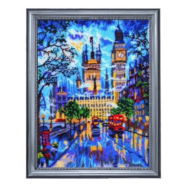 Bead DIY Embroidery Kit "Night London" 13.4"x9.8"/ 34.0x25.0 cm