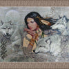 DIY Bead Embroidery Kit "Dancing with Wolves" 10.2"x13.8" / 26.0x35.0 cm