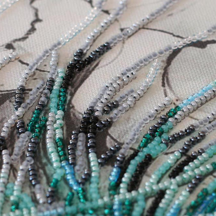 DIY Bead Embroidery Kit "Aquamarine" 11.0"x13.8" / 28.0x35.0 cm