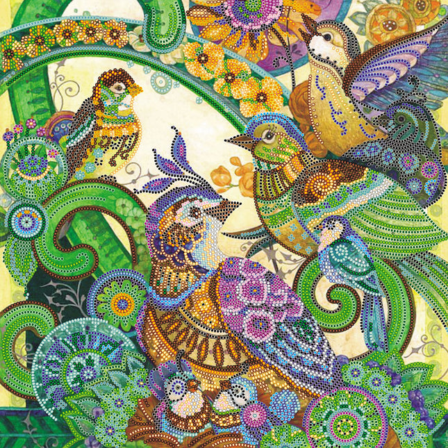 Canvas for bead embroidery "Spring warbling" 11.8"x11.8" / 30.0x30.0 cm