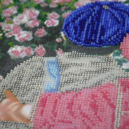 DIY Bead Embroidery Kit "Date on the porch" 15.2"x12.6" / 38.5x32.0 cm