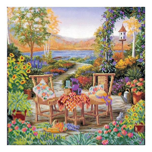 Canvas for bead embroidery "Mystic breakfast" 11.8"x11.8" / 30.0x30.0 cm