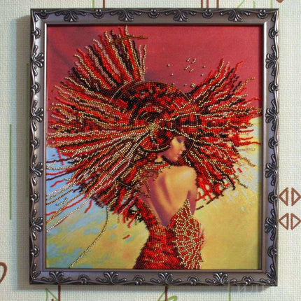 DIY Bead Embroidery Kit "Vivian" 10.2"x11.8" / 26.0x30.0 cm