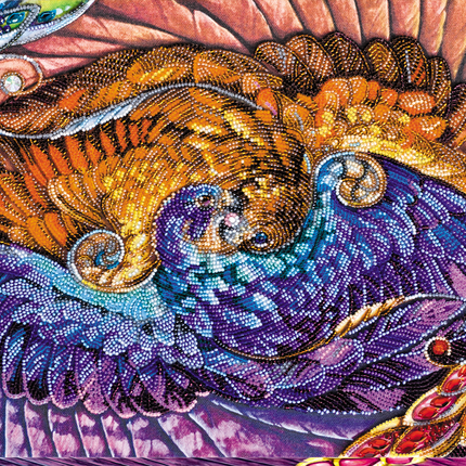 DIY Bead Embroidery Kit "Two elements" 16.9"x10.6" / 43.0x27.0 cm