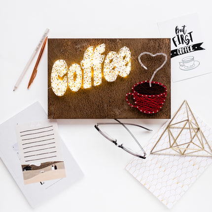 String Art Creative DIY Kit "Coffee" 7.5"x11.4" / 19.0x29.0 cm
