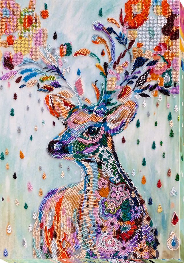 DIY Bead Embroidery Kit "Noble  deer" 12.2"x16.1" / 31.0x41.0 cm