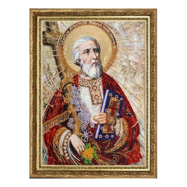 DIY Bead Embroidery Kit "St. Andrew (after O. Okhapkin)" 14.2"x9.8" / 36.0x25.0 cm