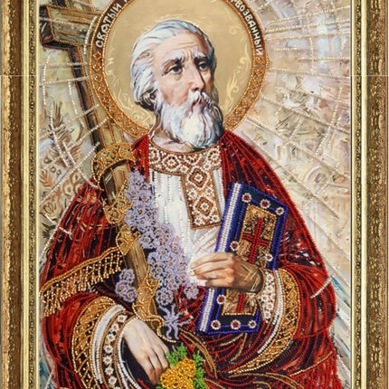 DIY Bead Embroidery Kit "St. Andrew (after O. Okhapkin)" 14.2"x9.8" / 36.0x25.0 cm