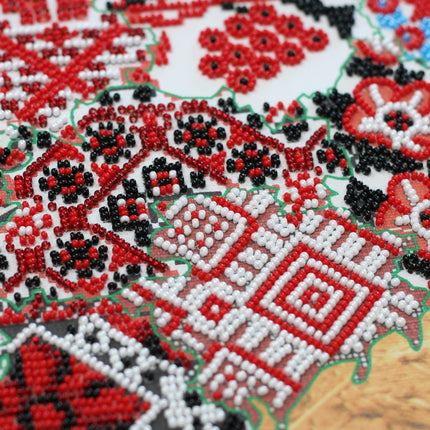 DIY Bead Embroidery Kit "Embroidered Ukraine" 17.7"x12.2" / 45.0x31.0 cm