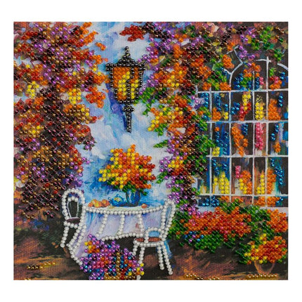 DIY Bead Embroidery Kit "Autumn mood"  5.9"x5.9" / 15.0x15.0 cm