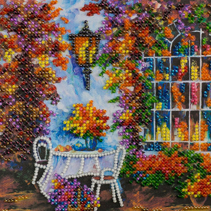 DIY Bead Embroidery Kit "Autumn mood"  5.9"x5.9" / 15.0x15.0 cm