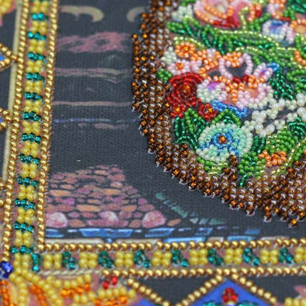 DIY Bead Embroidery Kit "Fairy-tale about a cat" 11.8"x11.8" / 30.0x30.0 cm
